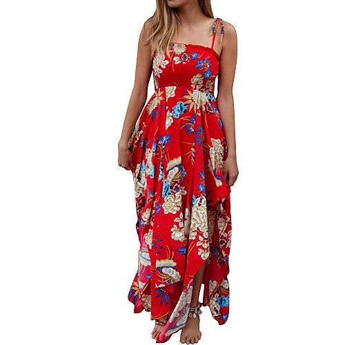 Slim leather female tourist base, chiffon dresses, floral, geometric strap