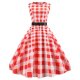 Women daily, go retro A-line dress, check the print pink